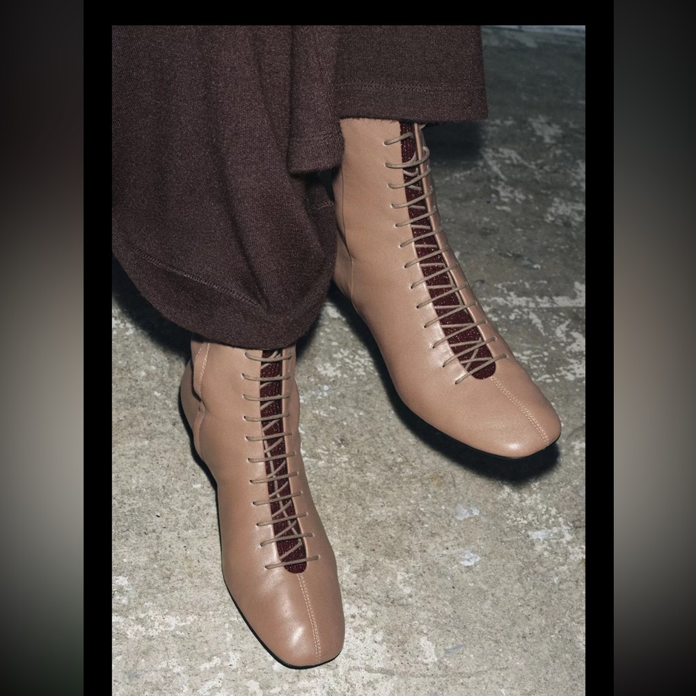 Zara laced heeled ankle boots